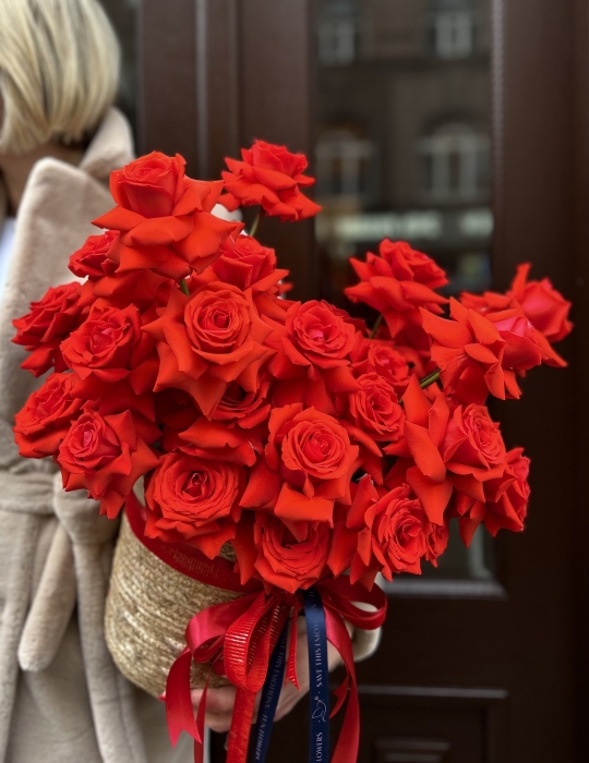 Bouquet Scarlet Red Rose Ecuador
